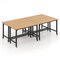 Costway 1/2/4 PCS Rolling Computer Desk Metal Frame PC Laptop Table Wood Top Study Workstation